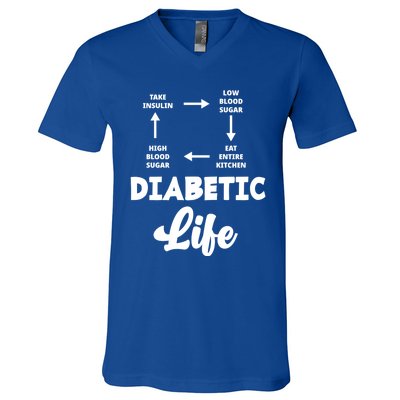 Funny Diabetic Type 1 Diabetes T1d Diabetes Awareness Gift V-Neck T-Shirt