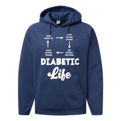 Funny Diabetic Type 1 Diabetes T1d Diabetes Awareness Gift Performance Fleece Hoodie