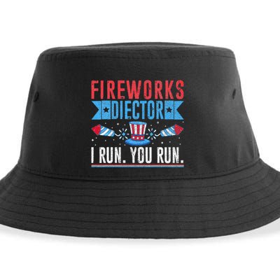 Firework Director Technician I Run You Run 4th Of July Sustainable Bucket Hat
