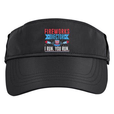 Firework Director Technician I Run You Run 4th Of July Adult Drive Performance Visor