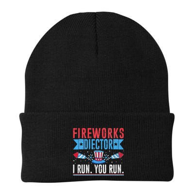 Firework Director Technician I Run You Run 4th Of July Beanie
