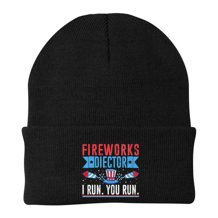 Firework Director Technician I Run You Run 4th Of July Beanie