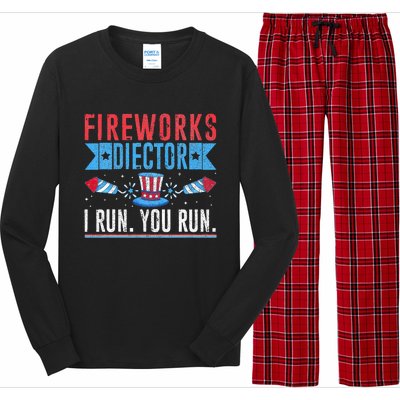 Firework Director Technician I Run You Run 4th Of July Long Sleeve Pajama Set