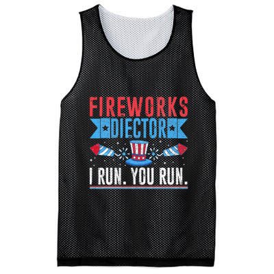 Firework Director Technician I Run You Run 4th Of July Mesh Reversible Basketball Jersey Tank