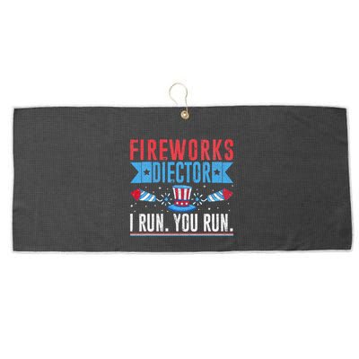 Firework Director Technician I Run You Run 4th Of July Large Microfiber Waffle Golf Towel