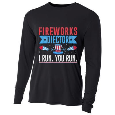 Firework Director Technician I Run You Run 4th Of July Cooling Performance Long Sleeve Crew