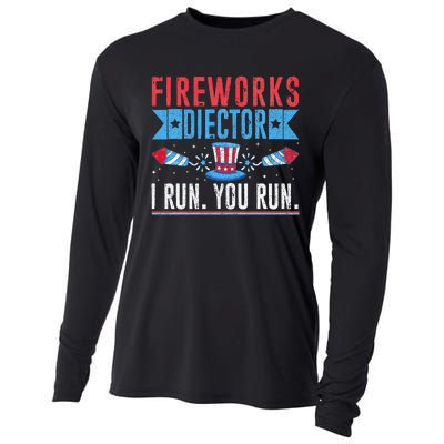 Firework Director Technician I Run You Run 4th Of July Cooling Performance Long Sleeve Crew