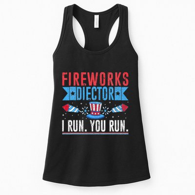 Firework Director Technician I Run You Run 4th Of July Womens Tank Top