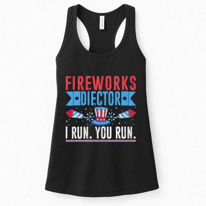 Firework Director Technician I Run You Run 4th Of July Womens Tank Top
