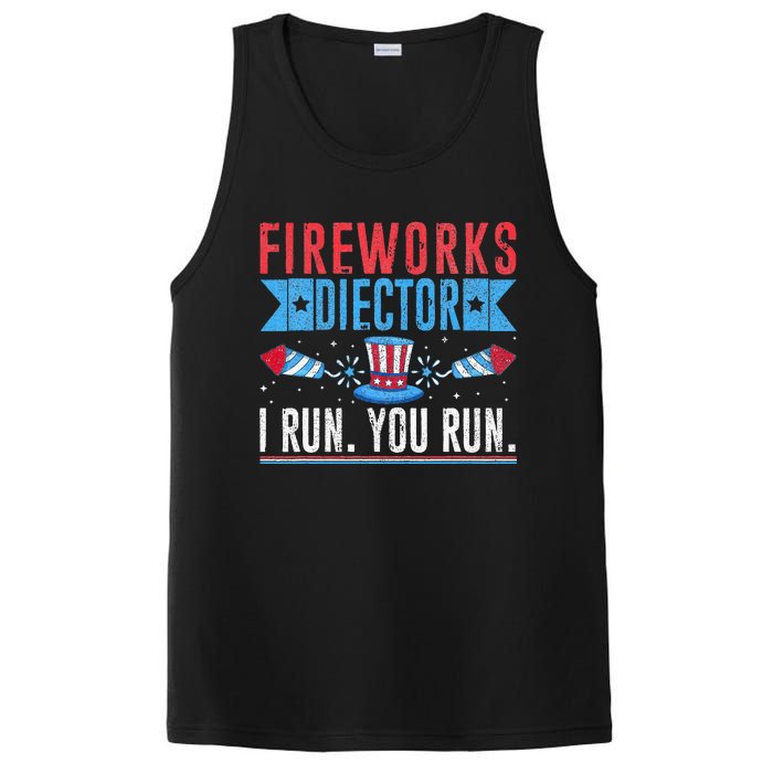 Firework Director Technician I Run You Run 4th Of July PosiCharge Competitor Tank