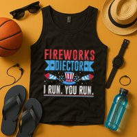 Firework Director Technician I Run You Run 4th Of July Tank Top
