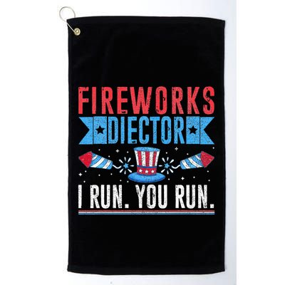 Firework Director Technician I Run You Run 4th Of July Golf Towel