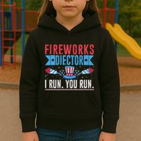 Firework Director Technician I Run You Run 4th Of July Kids Hoodie