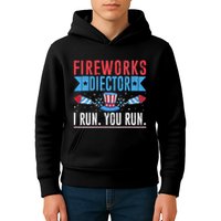 Firework Director Technician I Run You Run 4th Of July Kids Hoodie