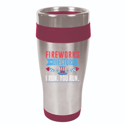 Firework Director Technician I Run You Run 4th Of July 16oz Travel Tumbler