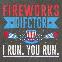 Firework Director Technician I Run You Run 4th Of July Cotton Canvas Backpack