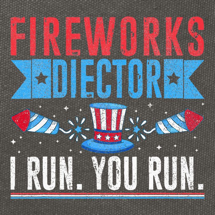 Firework Director Technician I Run You Run 4th Of July Cotton Canvas Backpack