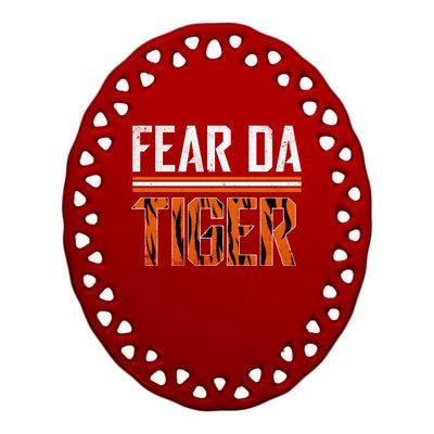 Fear Da Tiger Who Dey Cincinnati Cincy Fan Ceramic Oval Ornament