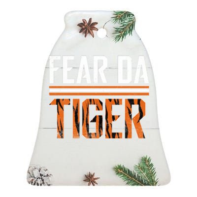 Fear Da Tiger Who Dey Cincinnati Cincy Fan Ceramic Bell Ornament