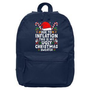 Funny Due To Inflation This Is My Ugly Sweater For Christmas 16 in Basic Backpack