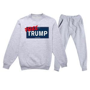 Free Donald Trump Republican Support Premium Crewneck Sweatsuit Set