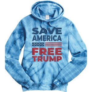 Free Donald Trump 2024 Free Trump Save America President Tie Dye Hoodie