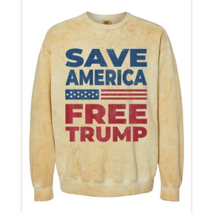 Free Donald Trump 2024 Free Trump Save America President Colorblast Crewneck Sweatshirt