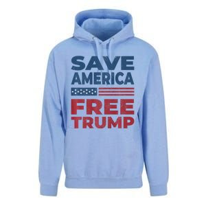 Free Donald Trump 2024 Free Trump Save America President Unisex Surf Hoodie