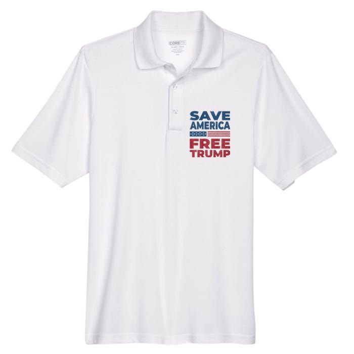 Free Donald Trump 2024 Free Trump Save America President Men's Origin Performance Pique Polo