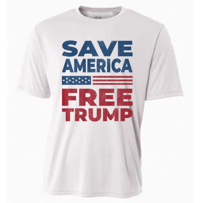 Free Donald Trump 2024 Free Trump Save America President Cooling Performance Crew T-Shirt