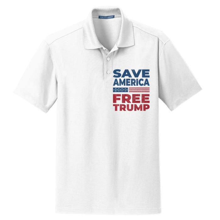 Free Donald Trump 2024 Free Trump Save America President Dry Zone Grid Polo