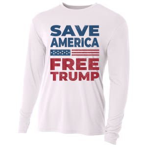 Free Donald Trump 2024 Free Trump Save America President Cooling Performance Long Sleeve Crew