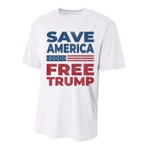 Free Donald Trump 2024 Free Trump Save America President Performance Sprint T-Shirt