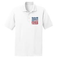 Free Donald Trump 2024 Free Trump Save America President PosiCharge RacerMesh Polo