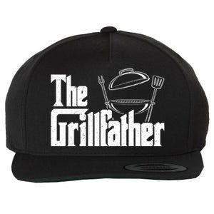 Fathers Day The Grillfather Grill Lover Dad Gift Wool Snapback Cap