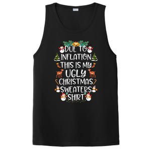 Funny Due To Inflation This Is My Ugly Christmas Sweaters Shirt PosiCharge Competitor Tank