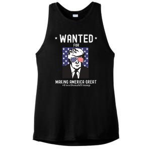 Free Donald Trump MAGA Conservative Republican Ladies PosiCharge Tri-Blend Wicking Tank