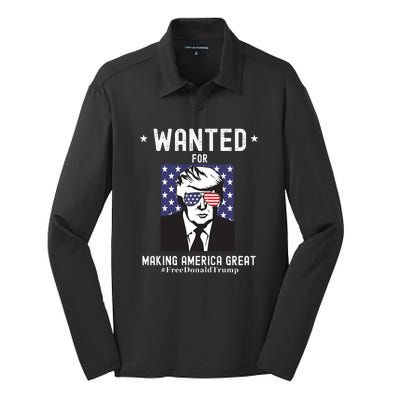 Free Donald Trump MAGA Conservative Republican Silk Touch Performance Long Sleeve Polo