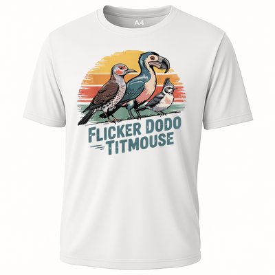 Flicker Dodo Titmouse Funny Retro Bird Lovers Cooling Performance Crew T-Shirt