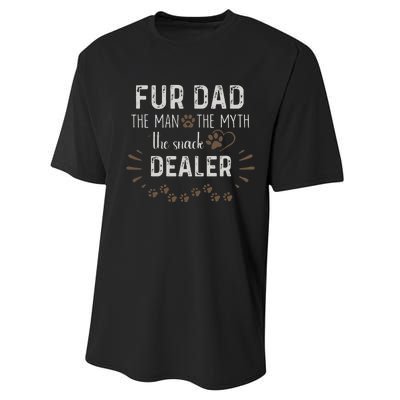 Fur Dad The Man The Myth The Snack Dealer Dog Fathers Day Performance Sprint T-Shirt