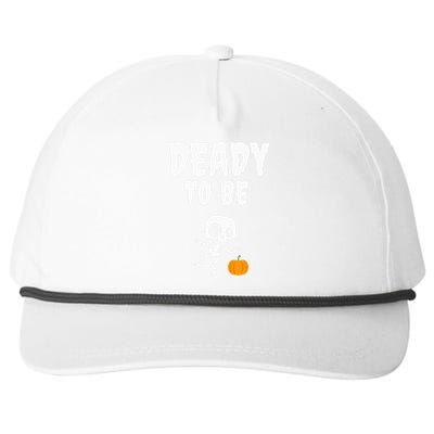 Funny Deady To Be Dad Halloween Pregnancy Announcement Snapback Five-Panel Rope Hat