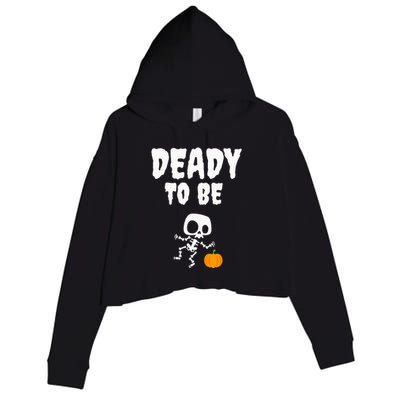 Funny Deady To Be Dad Halloween Pregnancy Announcement Crop Fleece Hoodie