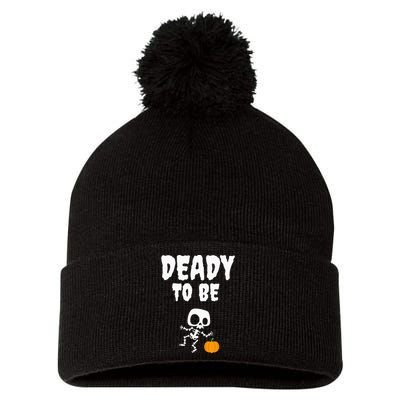 Funny Deady To Be Dad Halloween Pregnancy Announcement Pom Pom 12in Knit Beanie