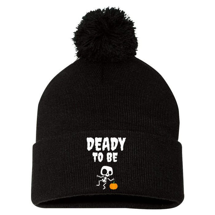 Funny Deady To Be Dad Halloween Pregnancy Announcement Pom Pom 12in Knit Beanie