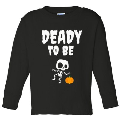 Funny Deady To Be Dad Halloween Pregnancy Announcement Toddler Long Sleeve Shirt