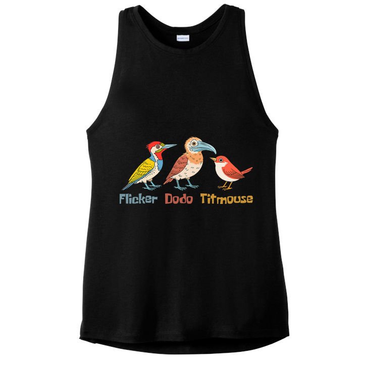 Flicker Dodo Titmouse Bird Lover Nature Lover Ladies PosiCharge Tri-Blend Wicking Tank