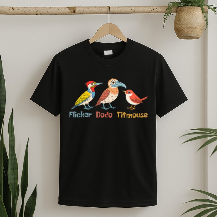 Flicker Dodo Titmouse Bird Lover Nature Lover T-Shirt
