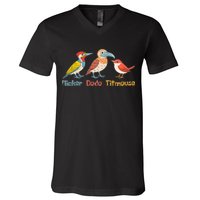 Flicker Dodo Titmouse Bird Lover Nature Lover V-Neck T-Shirt