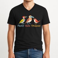 Flicker Dodo Titmouse Bird Lover Nature Lover V-Neck T-Shirt