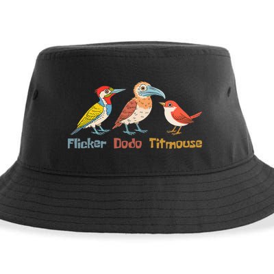 Flicker Dodo Titmouse Bird Lover Nature Lover Sustainable Bucket Hat